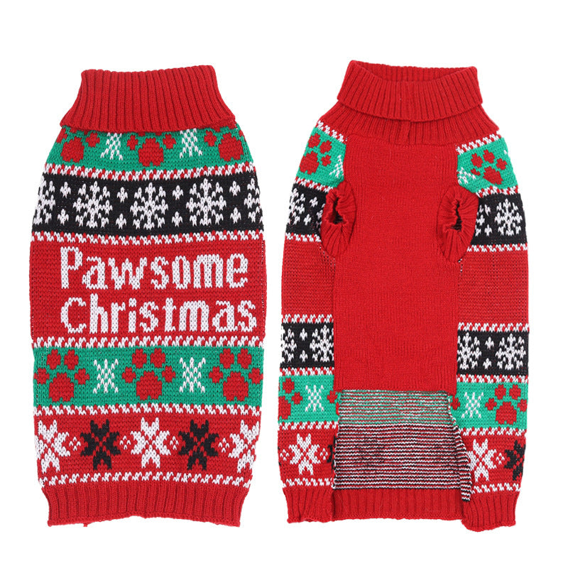 Snowman Knit Pet Sweater