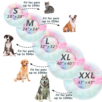 Round Long-Plush Pet Bed