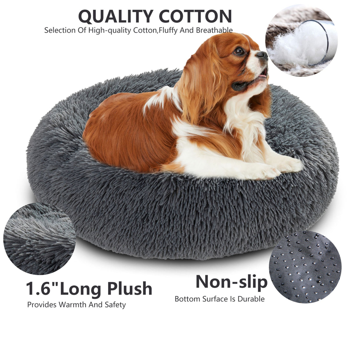 Round Long-Plush Pet Bed