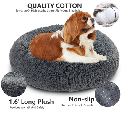 Round Long-Plush Pet Bed