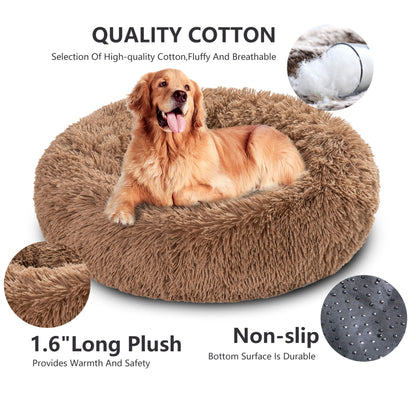 Round Long-Plush Pet Bed
