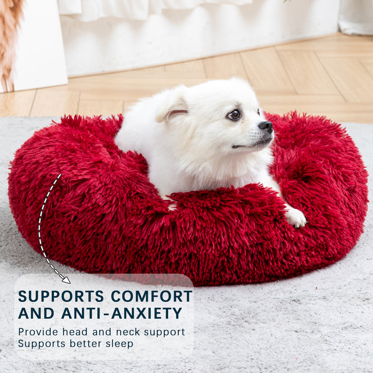 Round Long-Plush Pet Bed