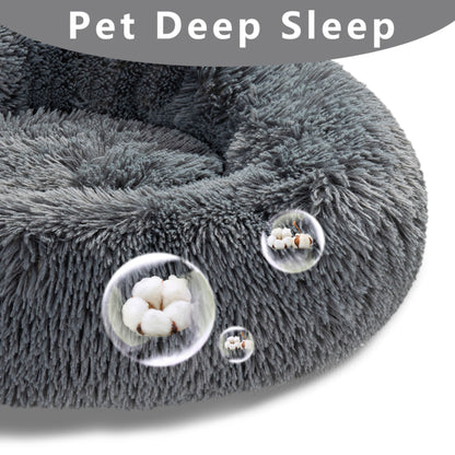 Round Long-Plush Pet Bed