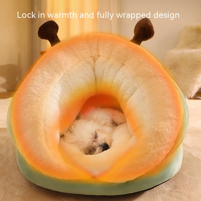 Covered Slipper-Style Pet Bed