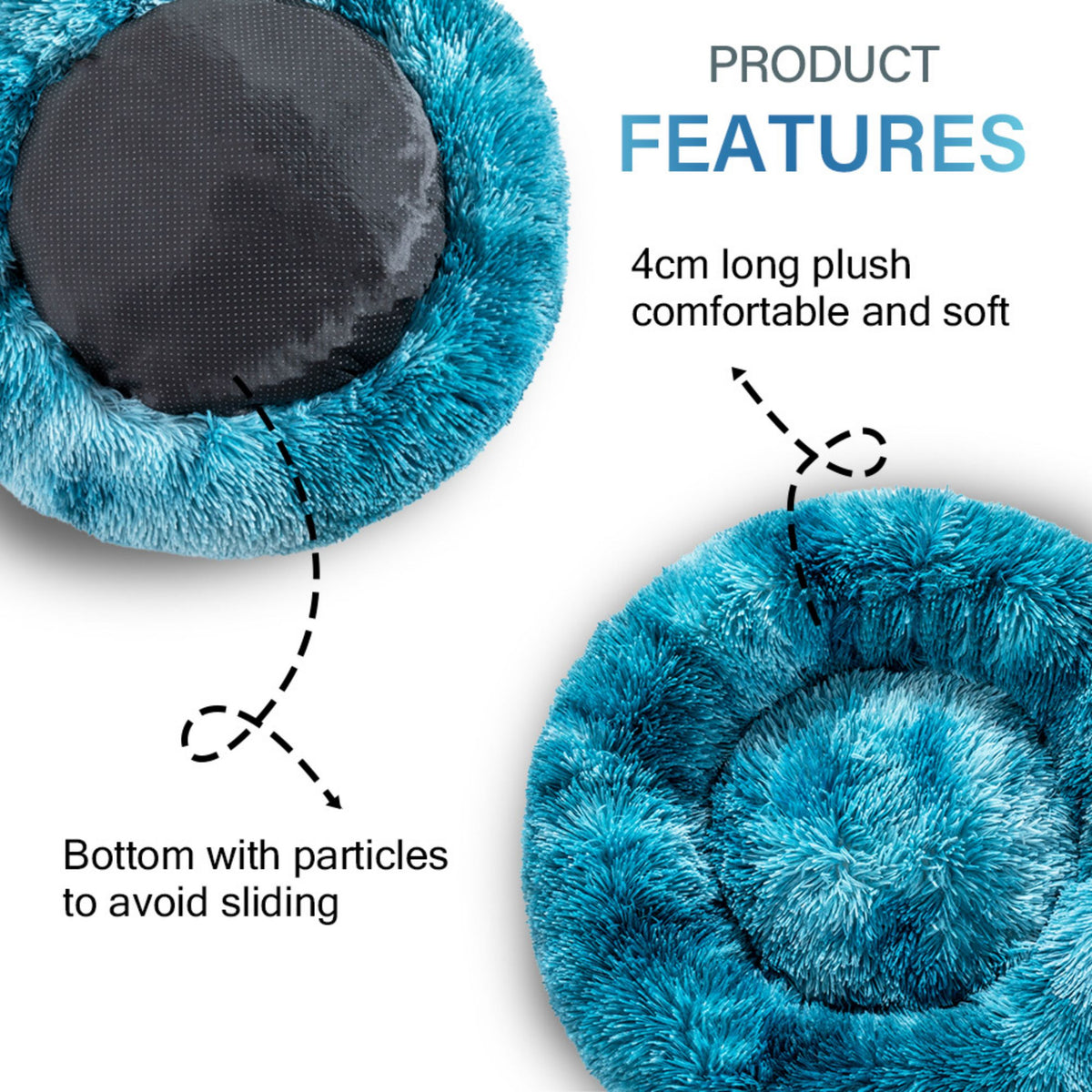 Round Long-Plush Pet Bed