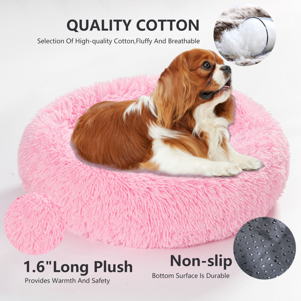 Round Long-Plush Pet Bed