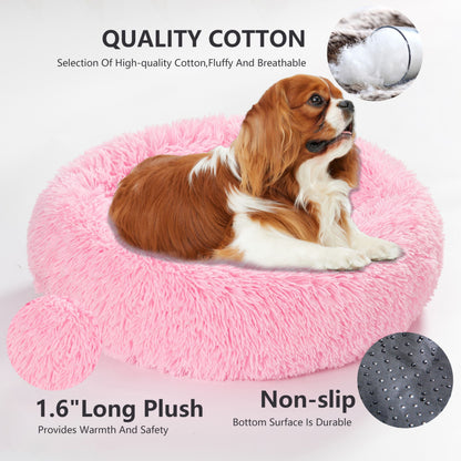 Round Long-Plush Pet Bed