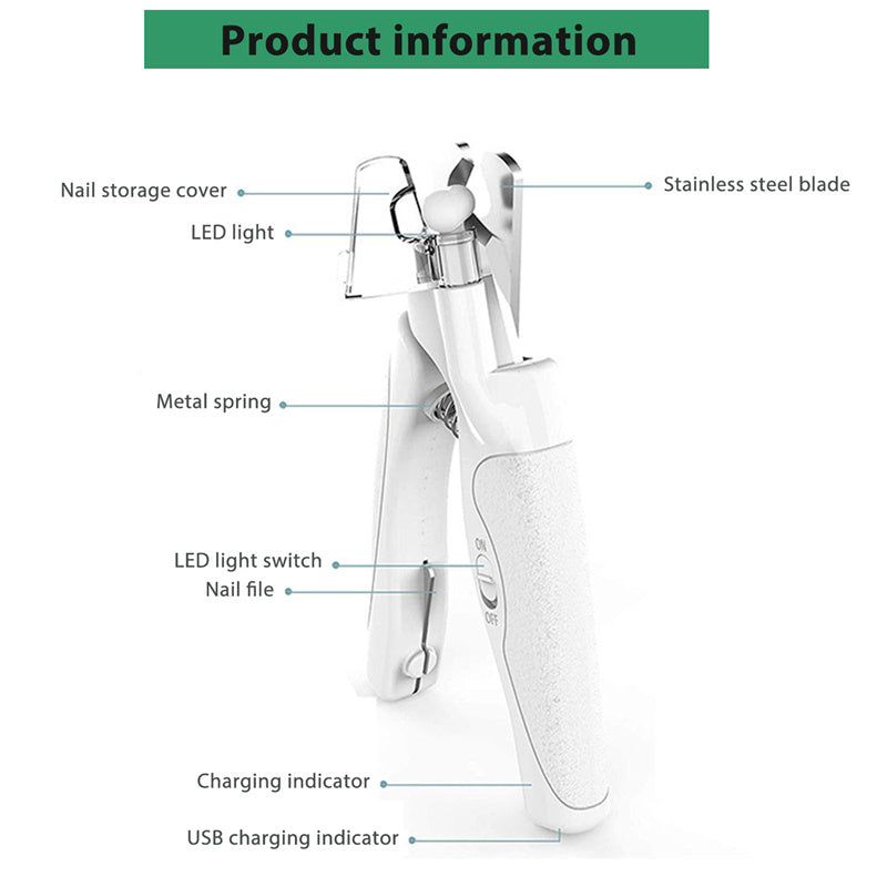 LED Pet Nail Clippers with Nail File