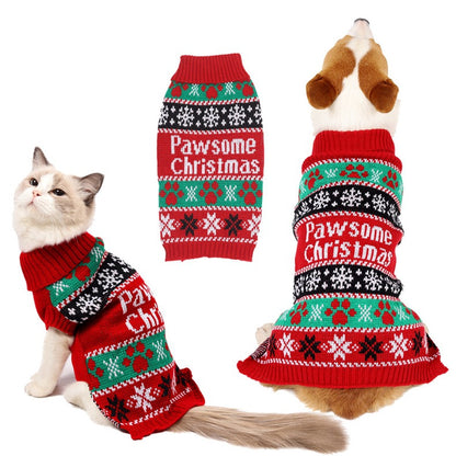 Snowman Knit Pet Sweater