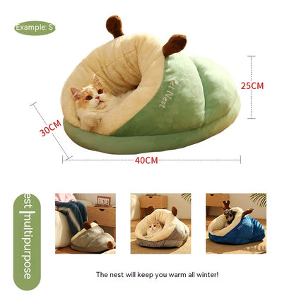 Covered Slipper-Style Pet Bed