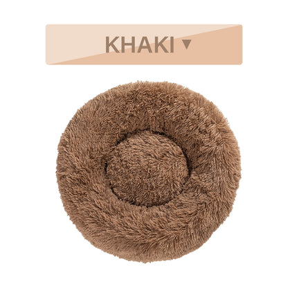 Round Long-Plush Pet Bed