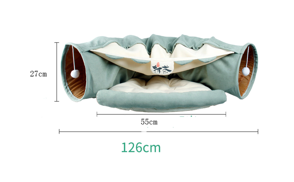 Collapsible Cat Tunnel with Resting Mat