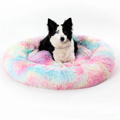 Round Long-Plush Pet Bed