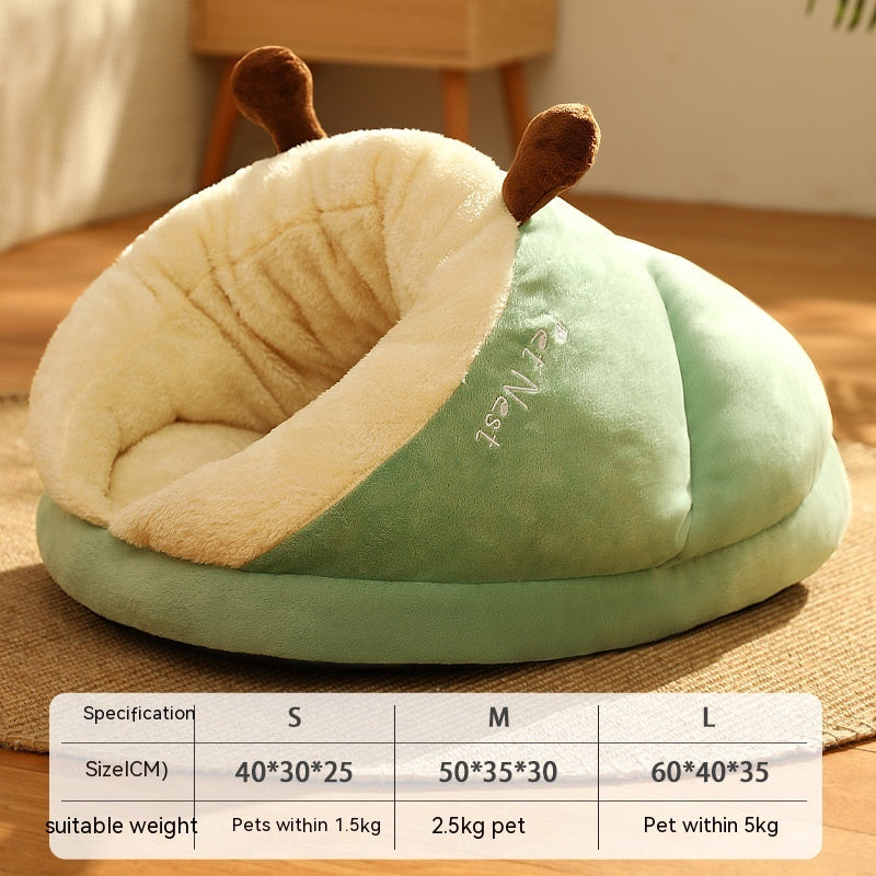 Covered Slipper-Style Pet Bed