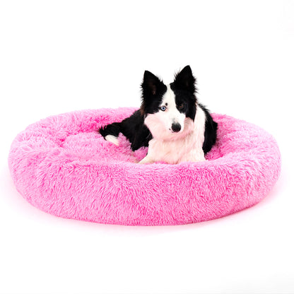 Round Long-Plush Pet Bed