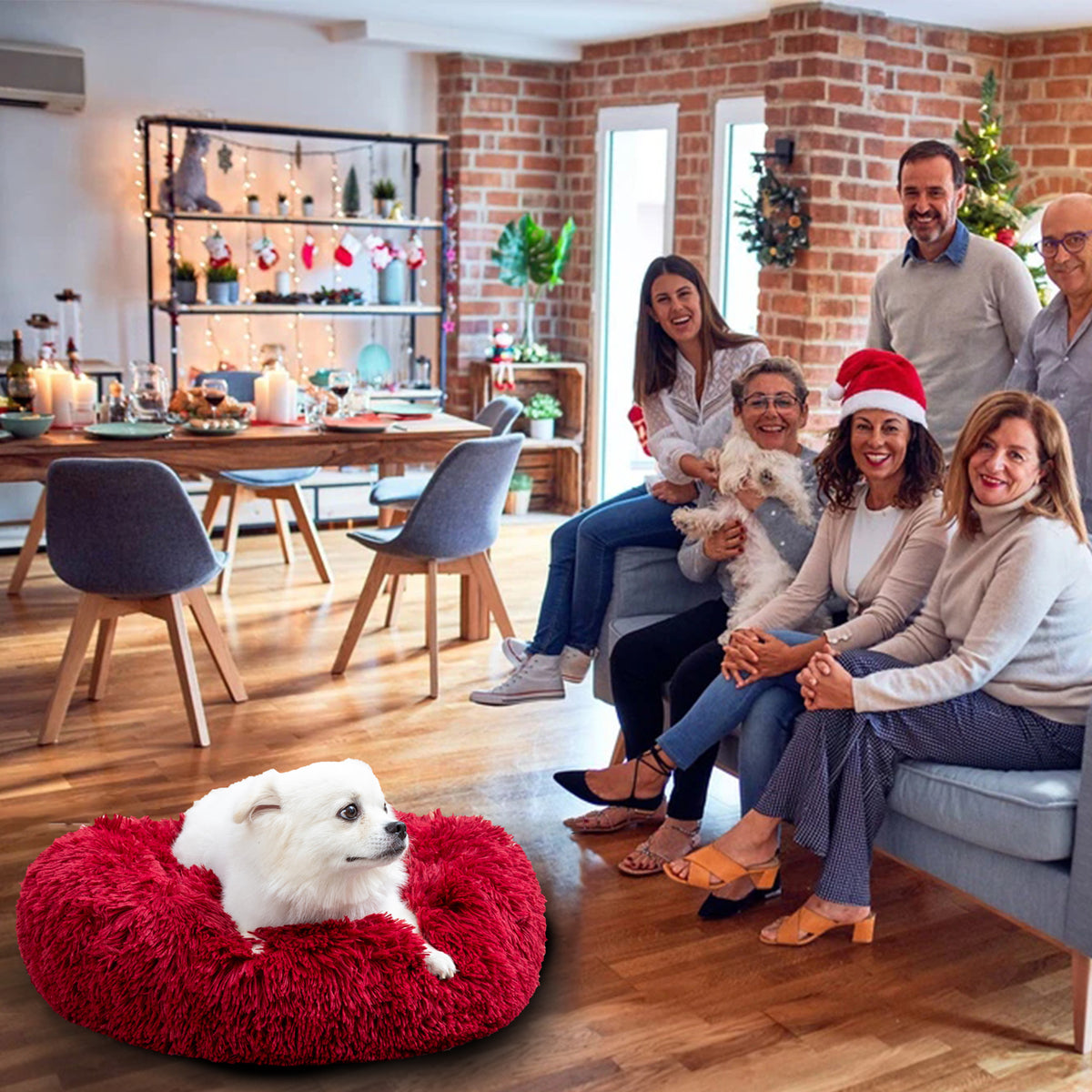 Round Long-Plush Pet Bed