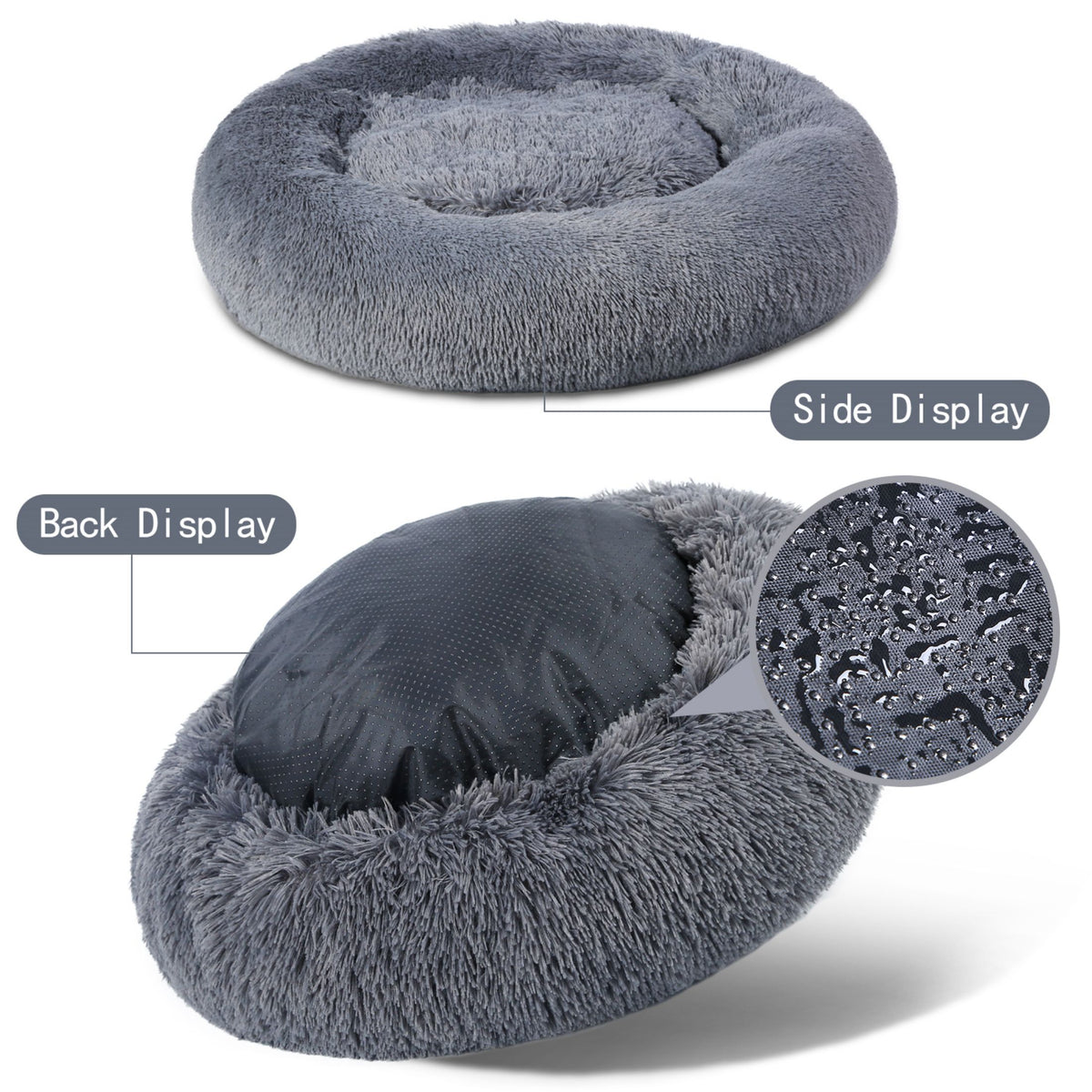 Round Long-Plush Pet Bed