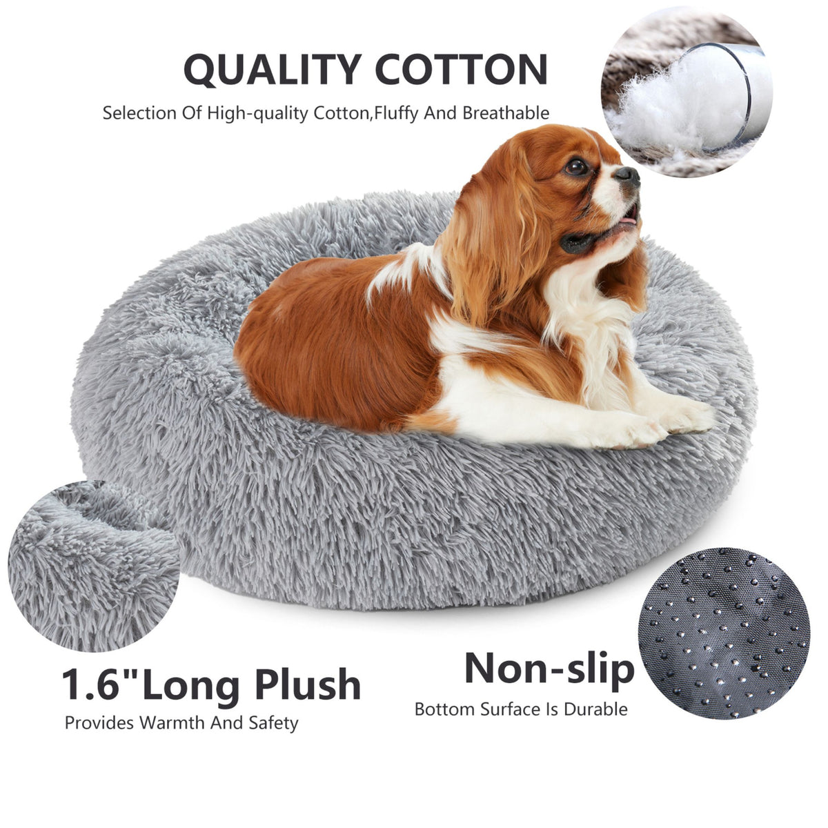 Round Long-Plush Pet Bed
