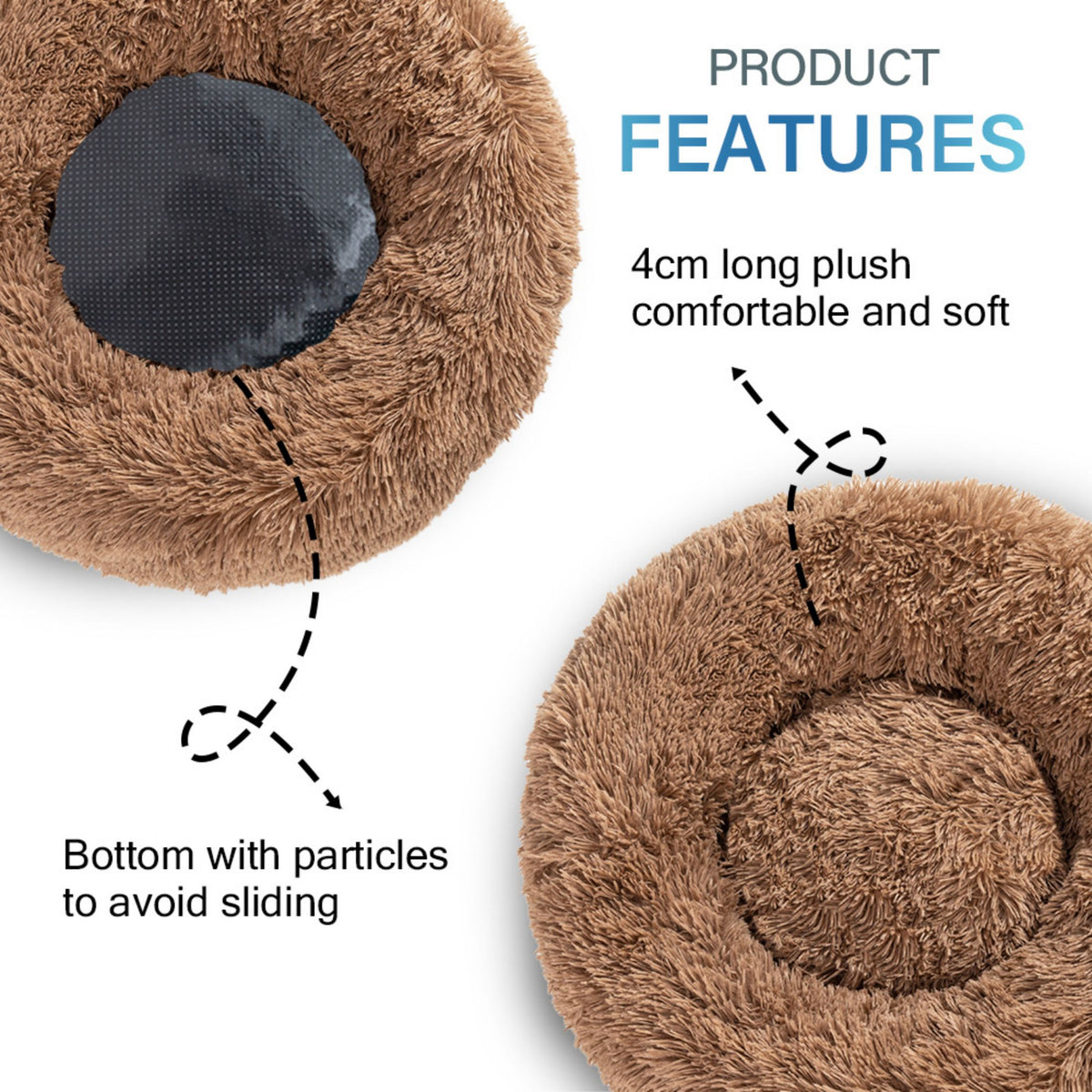 Round Long-Plush Pet Bed