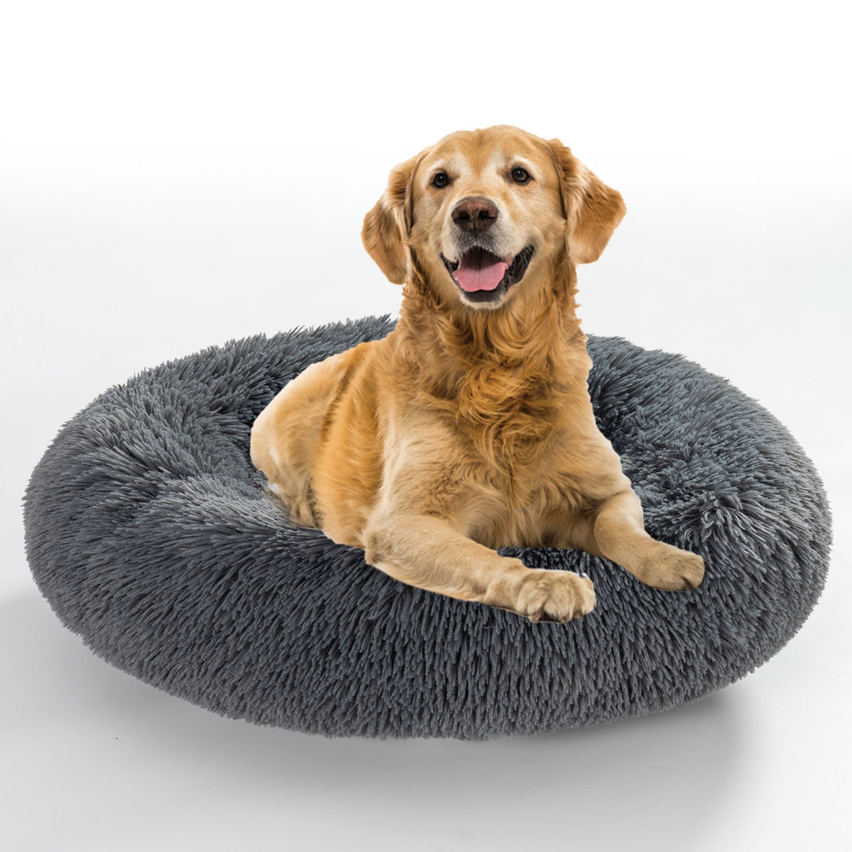 Round Long-Plush Pet Bed