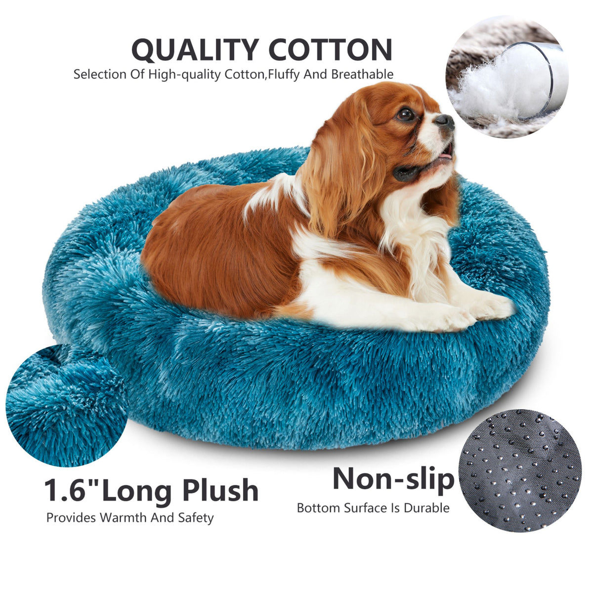 Round Long-Plush Pet Bed