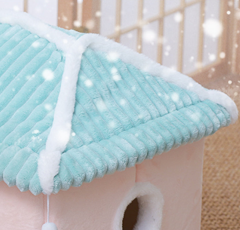 Enclosed Cat House with Reversible Cushion