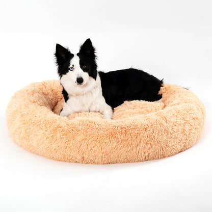 Round Long-Plush Pet Bed