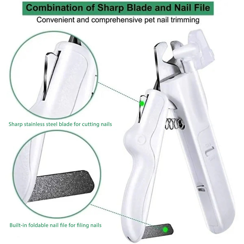 LED Pet Nail Clippers with Nail File