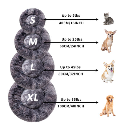 Round Long-Plush Pet Bed