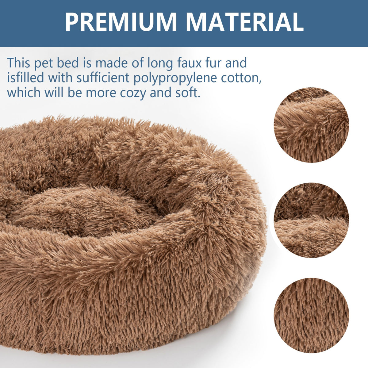 Round Long-Plush Pet Bed