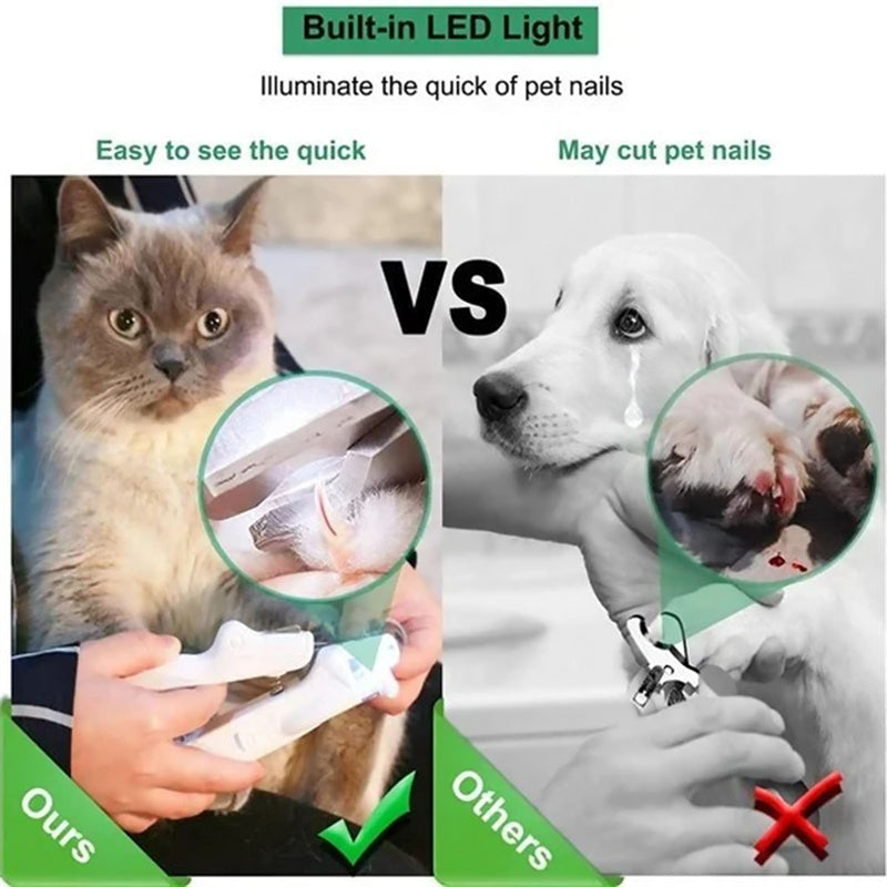 LED Pet Nail Clippers with Nail File