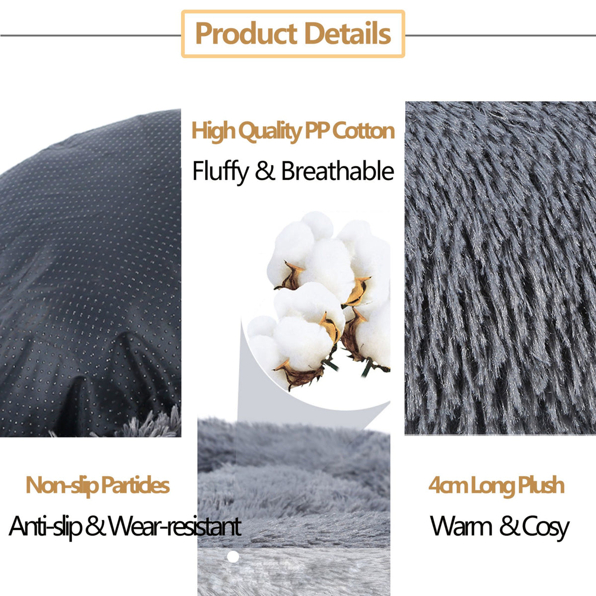 Round Long-Plush Pet Bed