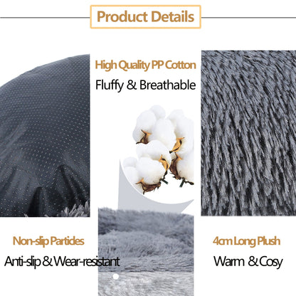 Round Long-Plush Pet Bed