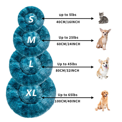 Round Long-Plush Pet Bed