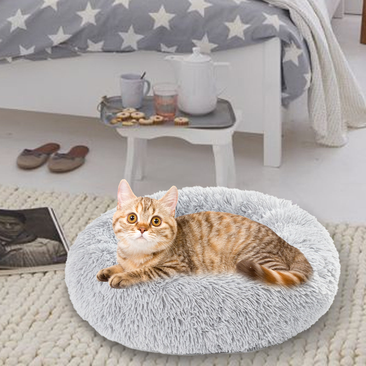 Round Long-Plush Pet Bed