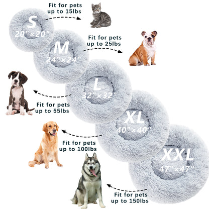Round Long-Plush Pet Bed