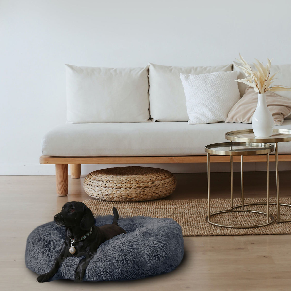 Round Long-Plush Pet Bed