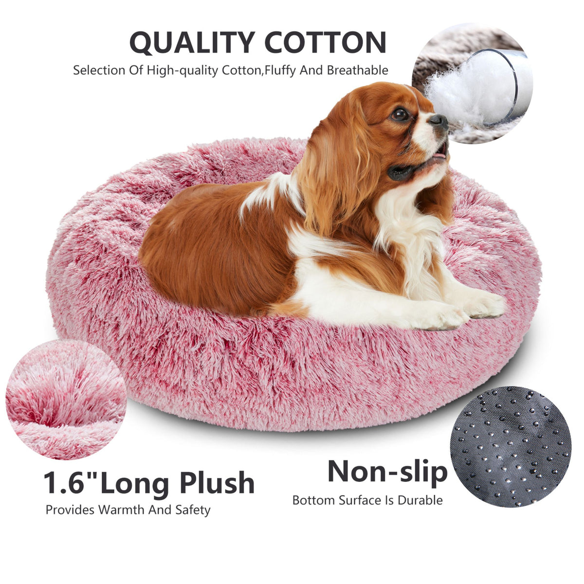 Round Long-Plush Pet Bed
