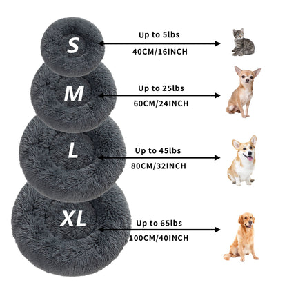 Round Long-Plush Pet Bed