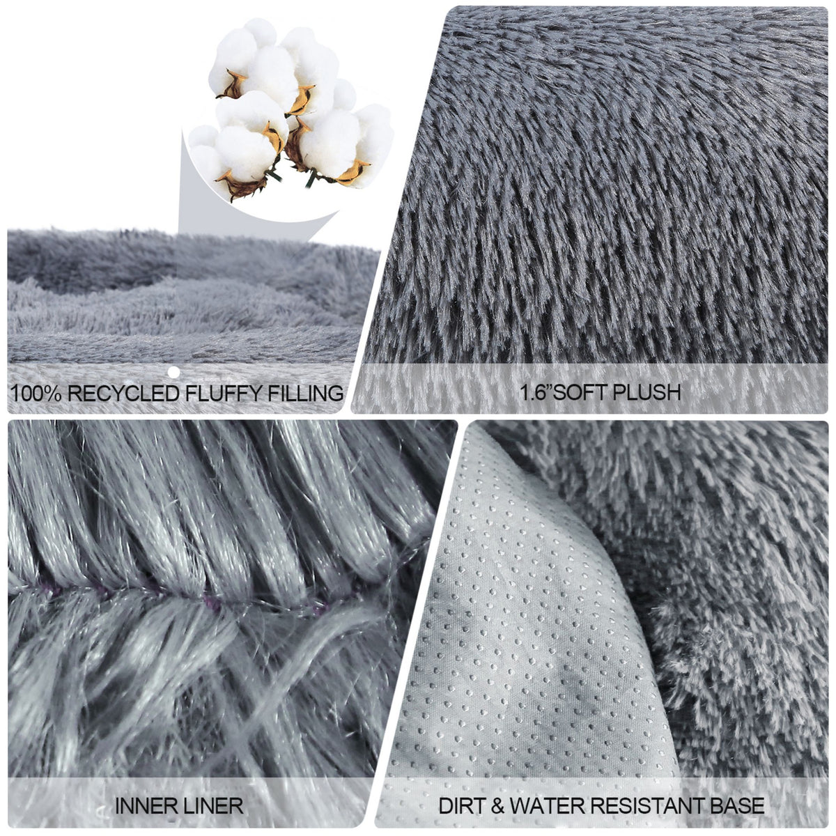 Round Long-Plush Pet Bed