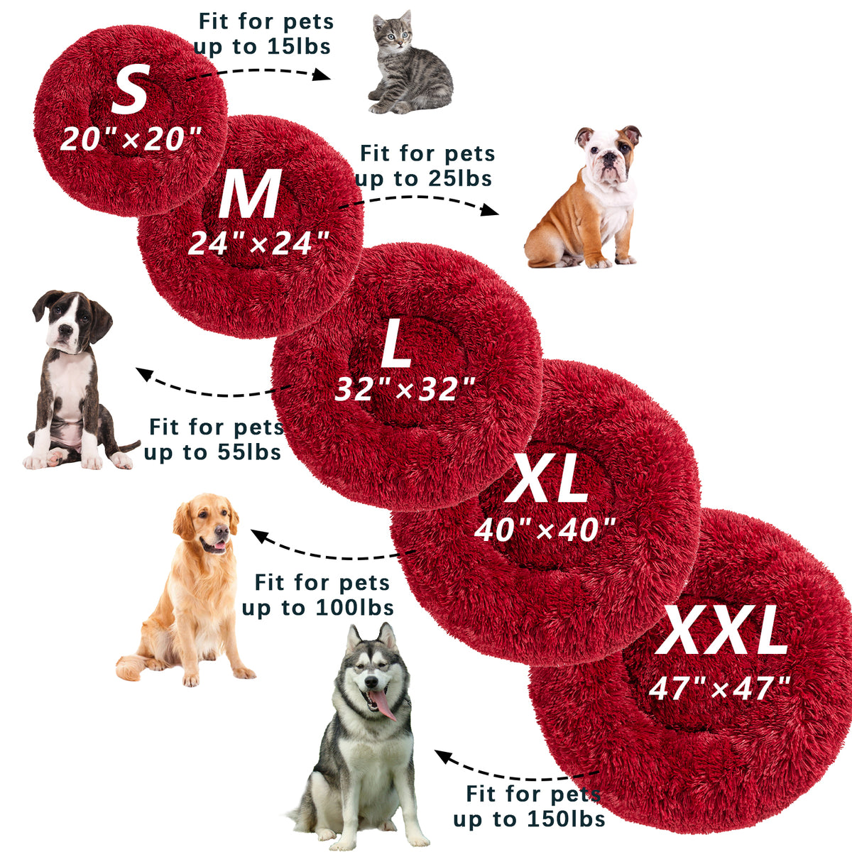 Round Long-Plush Pet Bed