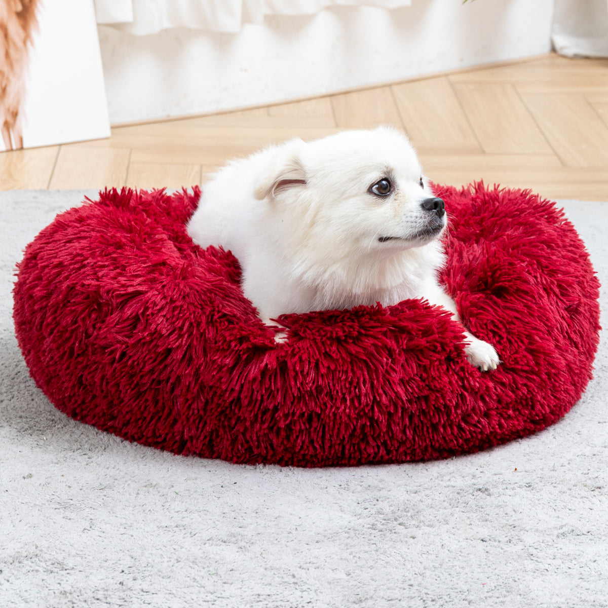 Round Long-Plush Pet Bed